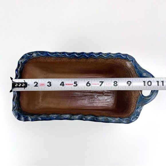 Salt of The Earth Stoneware Bakeware Pottery Guernsey Ohio Signed Blue Hearts - Picture 9 of 11